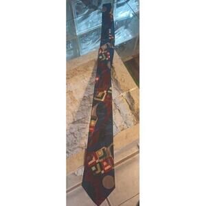 90's fashion Bugle Boy Abstract Tie Blue and Red Designer Fashion Nice 👍